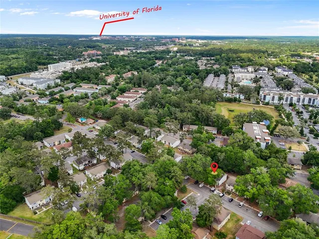 an aerial view of a city with lots of residential buildings