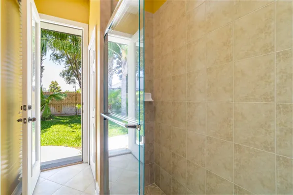 a bathroom with a shower