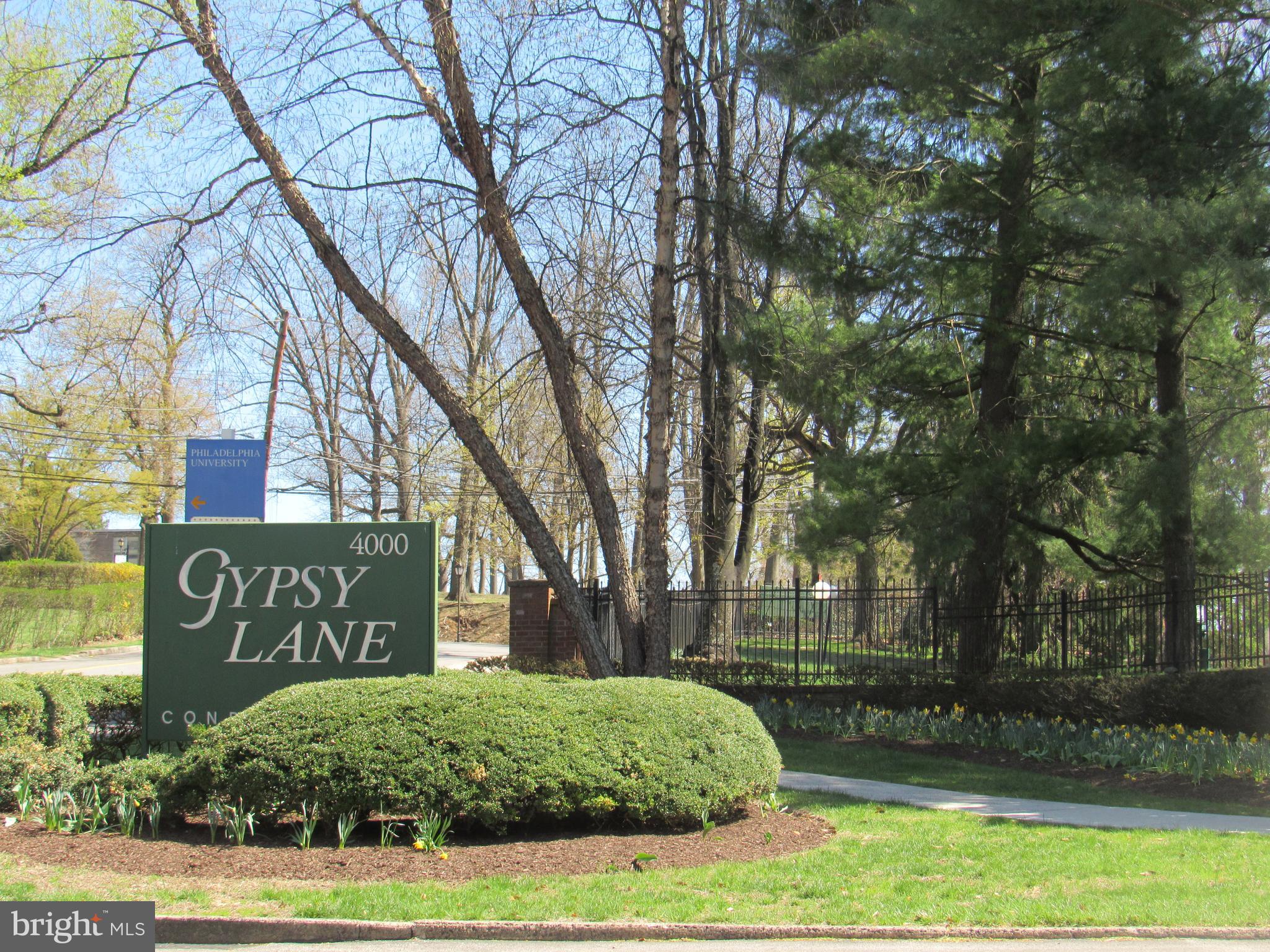 a view of a sign in front of a building