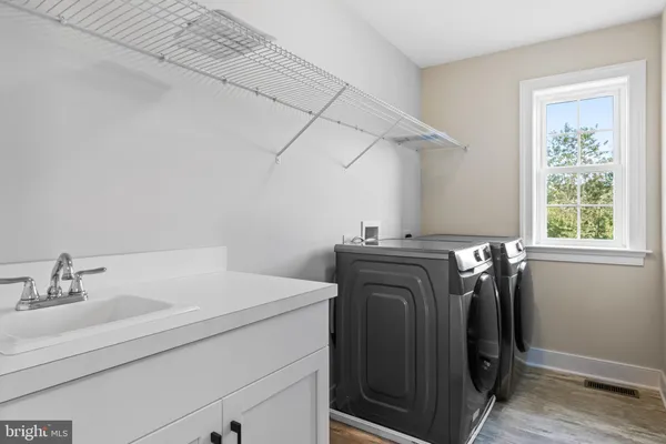 a view of a room with racks on the wall