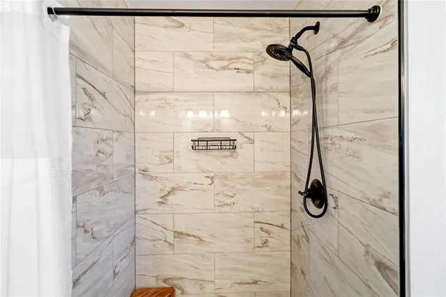 a bathroom with a shower