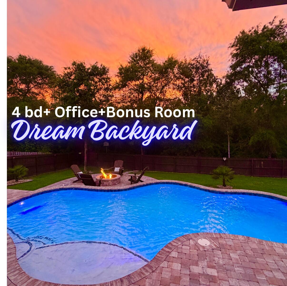 a view of a pool with an outdoor space