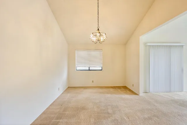 a view of a livingroom with a chandelier