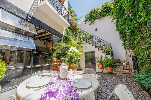 a outdoor space with furniture