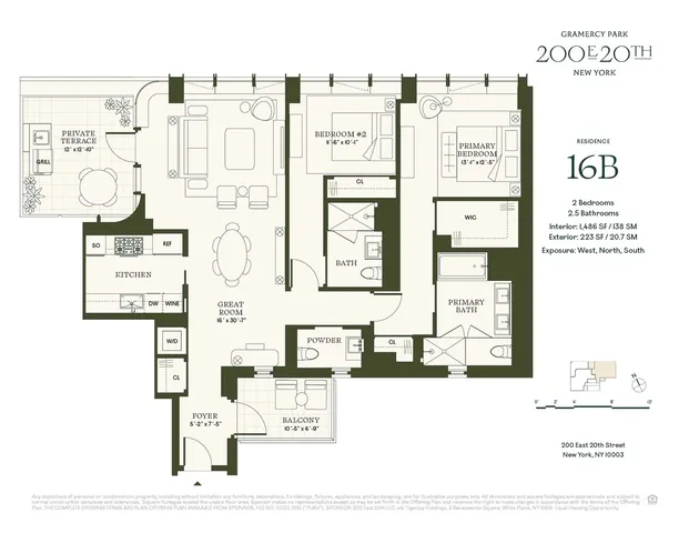 $4,250,000 | 200 East 20th Street, Unit 16B | Gramercy