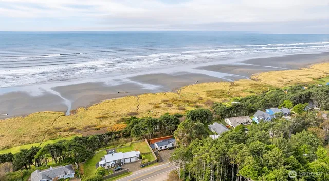 a view of an ocean and beach