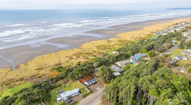 a view of an ocean and beach