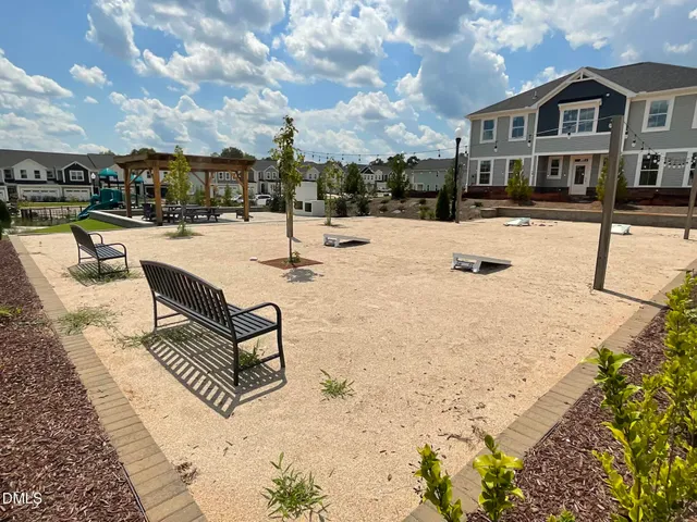 a view of outdoor space with seating