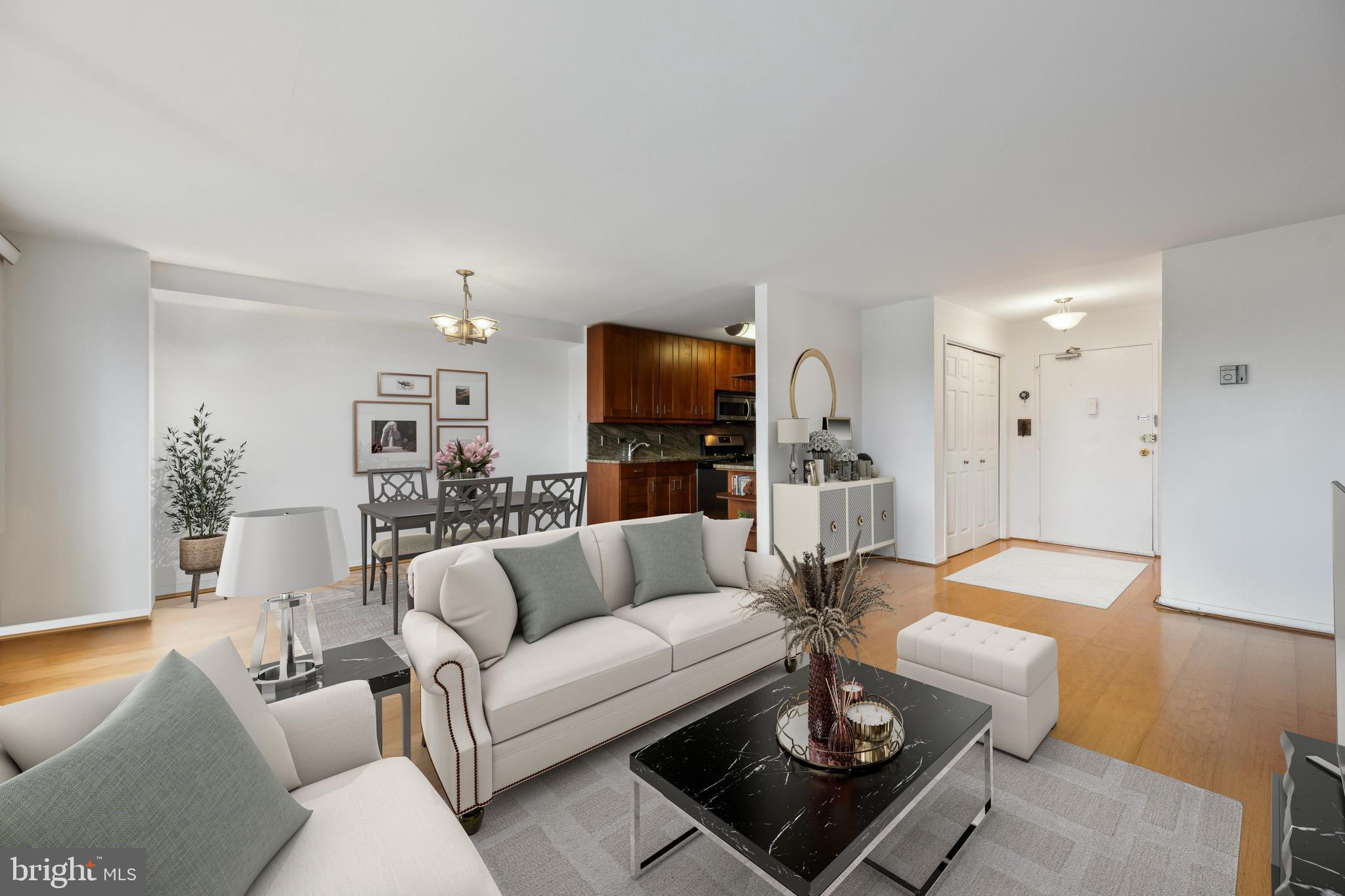 1900 Lyttonsville Road, Unit 1017 Silver Spring, MD 20910 - Photo 3 of 17 Dining/ Living Room- Virtually Staged