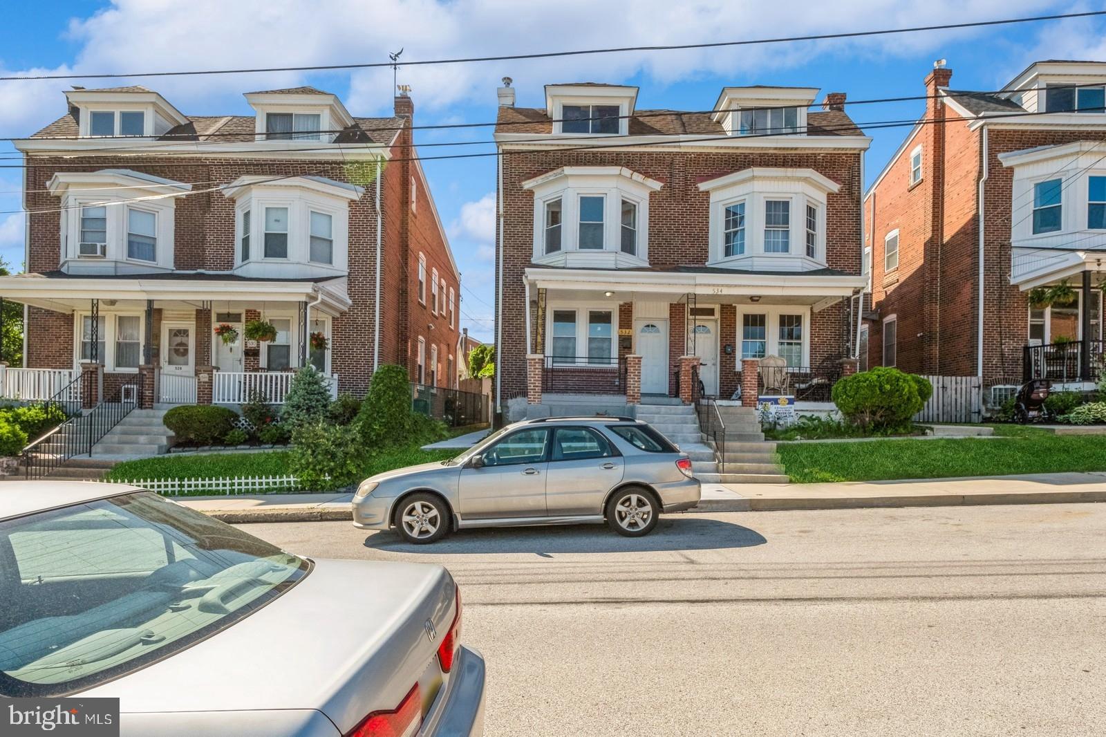 a car parked on the side of a road