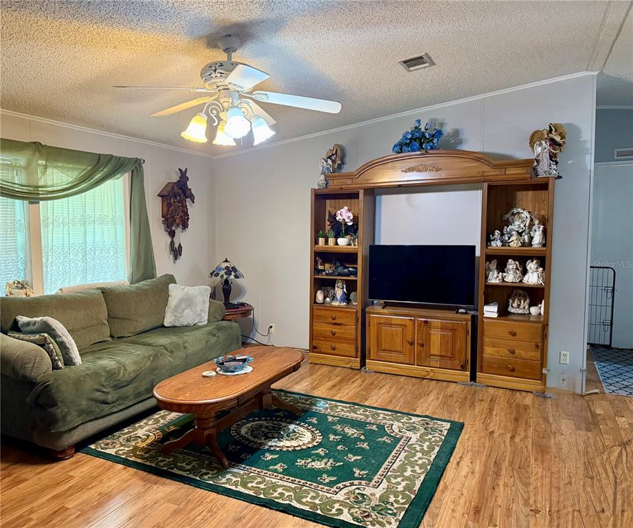 340 Debra Street Inglis, FL 34449 - Photo 11 of 29 a living room with furniture a rug and a flat screen tv