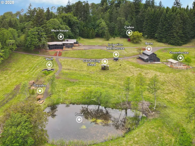 a view of a swimming pool with a yard