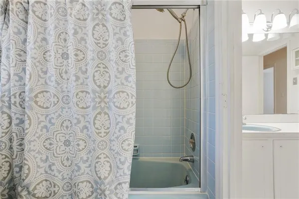 a bathroom with a shower