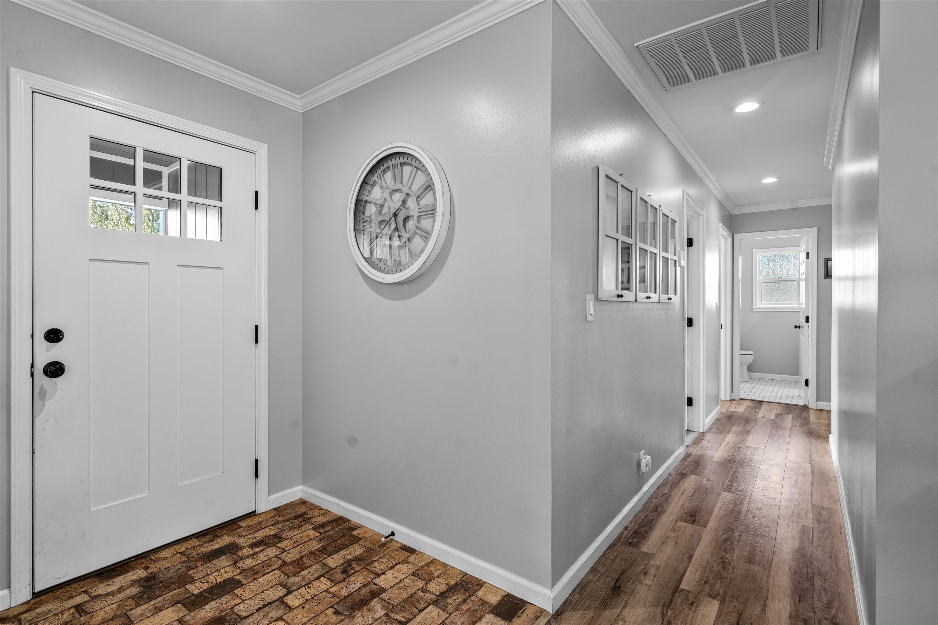 3281 Dunn Road Valley Springs, CA 95252 - Photo 21 of 59 Foyer featuring crown molding, recessed lighting, and dark wood finished floors