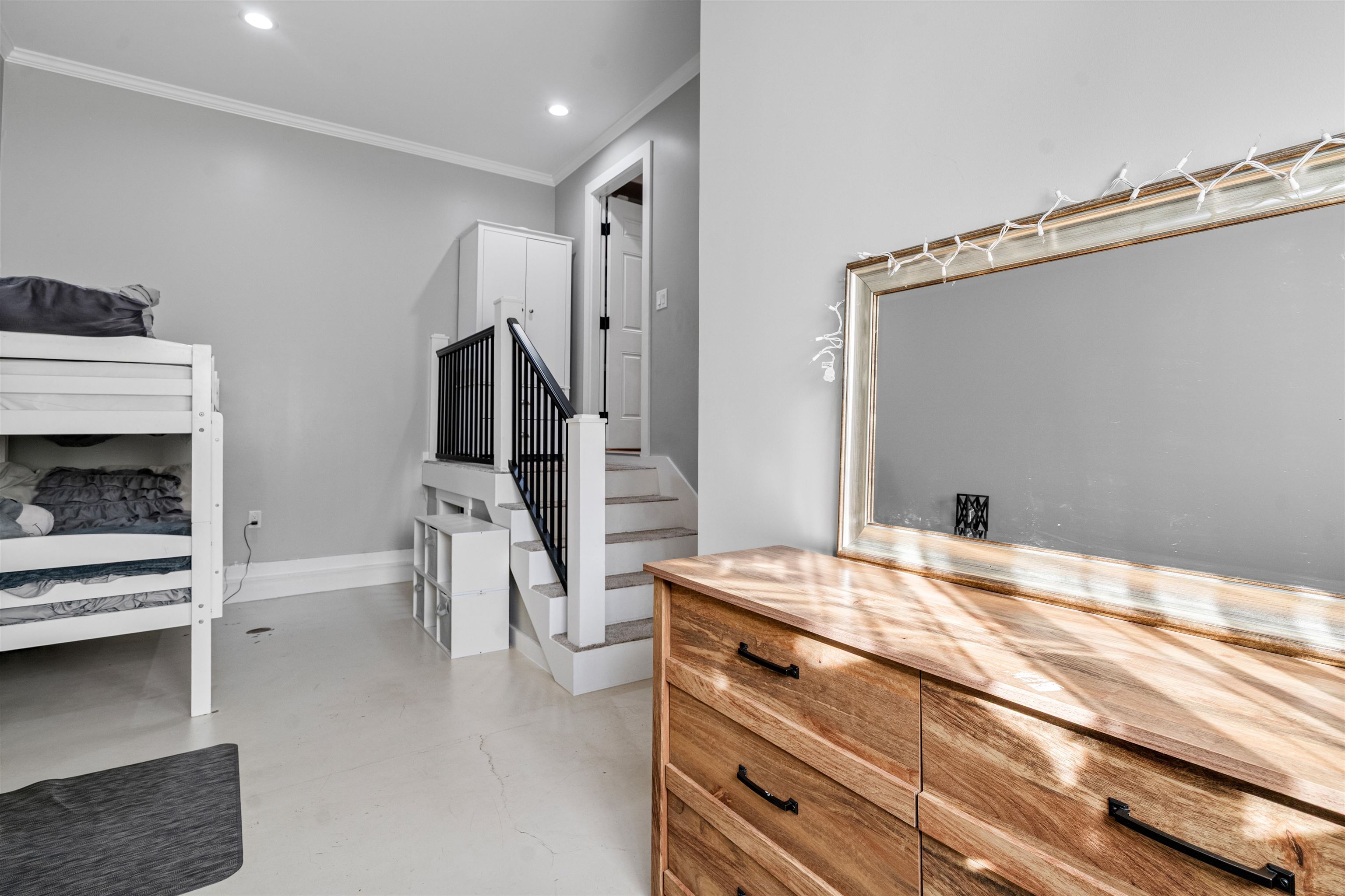 3281 Dunn Road Valley Springs, CA 95252 - Photo 43 of 59 Interior space with concrete flooring, crown molding, and recessed lighting