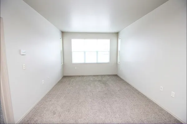 an empty room with a window