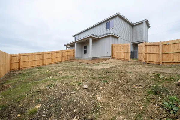 a view of backyard of house