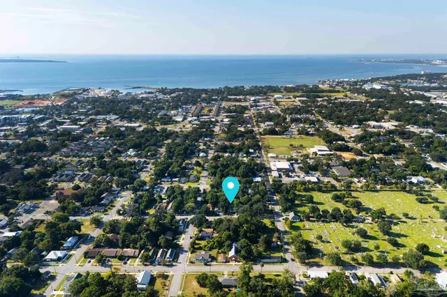 an aerial view of multiple house