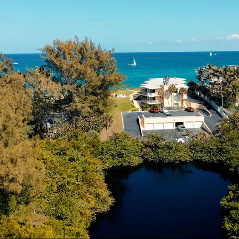 a view of a patio with swimming pool