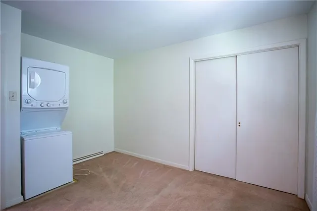 an empty room with a door