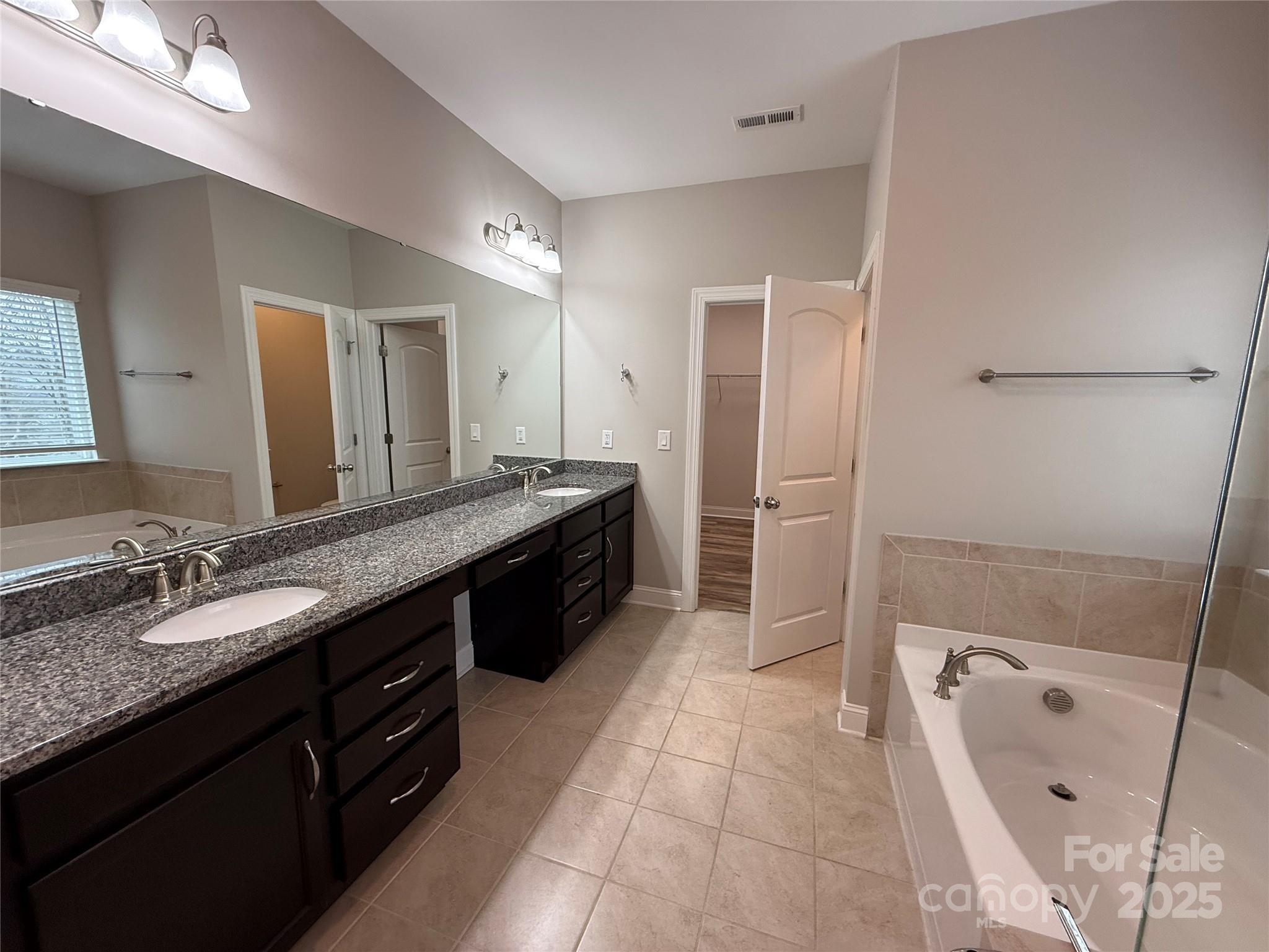 1073 Moonlight Mist Road Belmont, NC 28012 - Photo 8 of 20 a spacious bathroom with a granite countertop sink a mirror and a bathtub