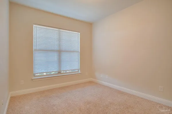 a view of a small space with a window