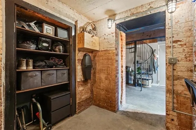 a view of storage and utility room