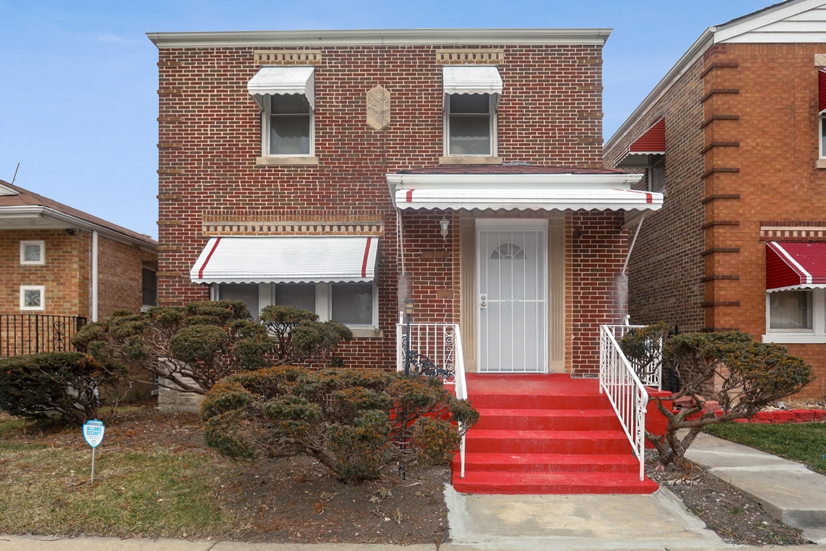 a front view of a house