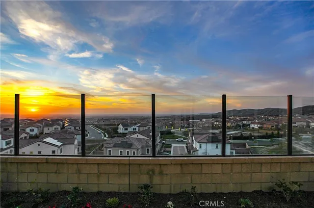 a view of a city from a balcony