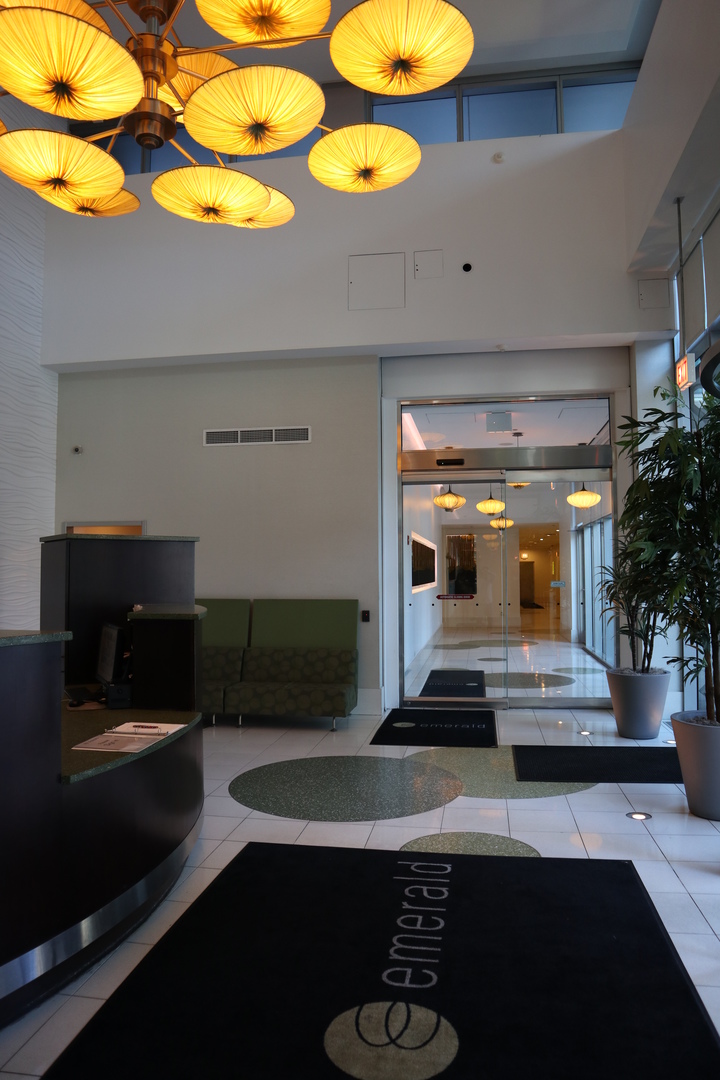 125 South Green Street, Unit 1202A Chicago, IL 60607 - Photo 2 of 15 a view of a lobby area with potted plants and wooden floor