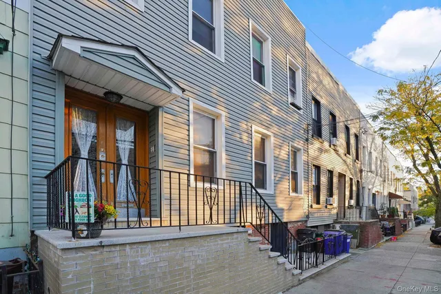 a view of a chairs with brick stairs