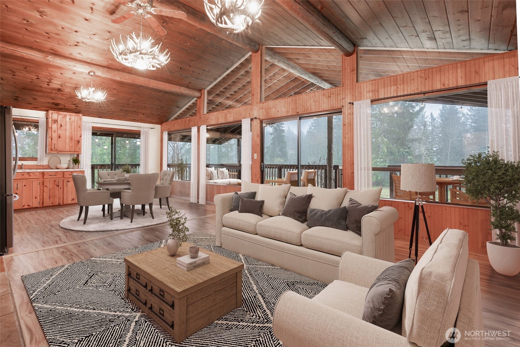 10232 333rd Avenue Southeast Sultan, WA 98294 - Photo 5 of 40 a living room with furniture a table and a large window