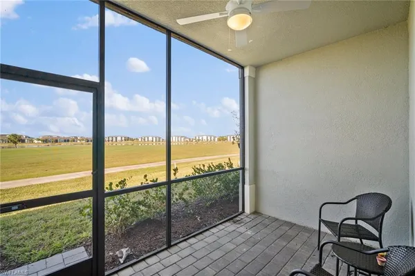 a view of a balcony from a room