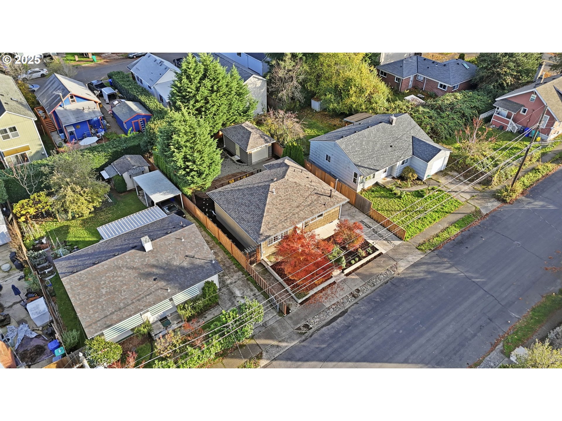 8502 North Hamlin Avenue Portland, OR 97217 - Photo 38 of 48 an aerial view of a house with a garden
