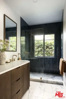 a room with a large window