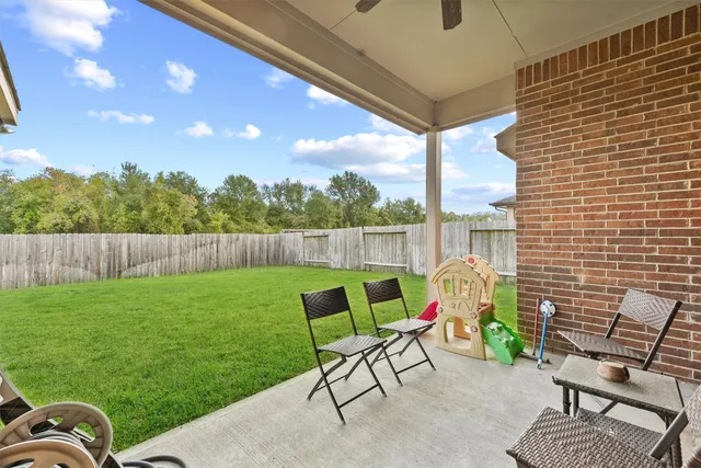 a view of yard from outdoor seating
