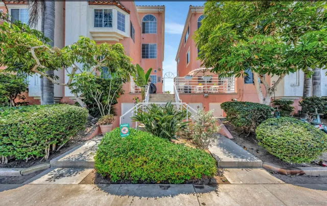 a view of a garden with pathway