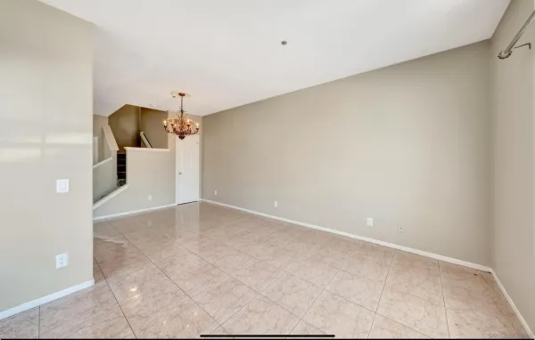 a view of a room with a garage