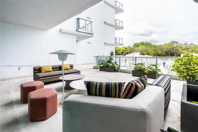 a outdoor living space with furniture