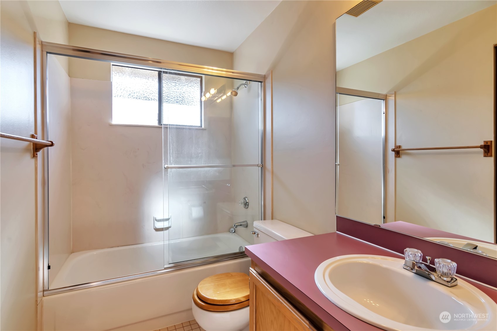 18330 26th Drive Southeast Bothell, WA 98012 - Photo 14 of 24 a bathroom with a granite countertop sink toilet tub and shower