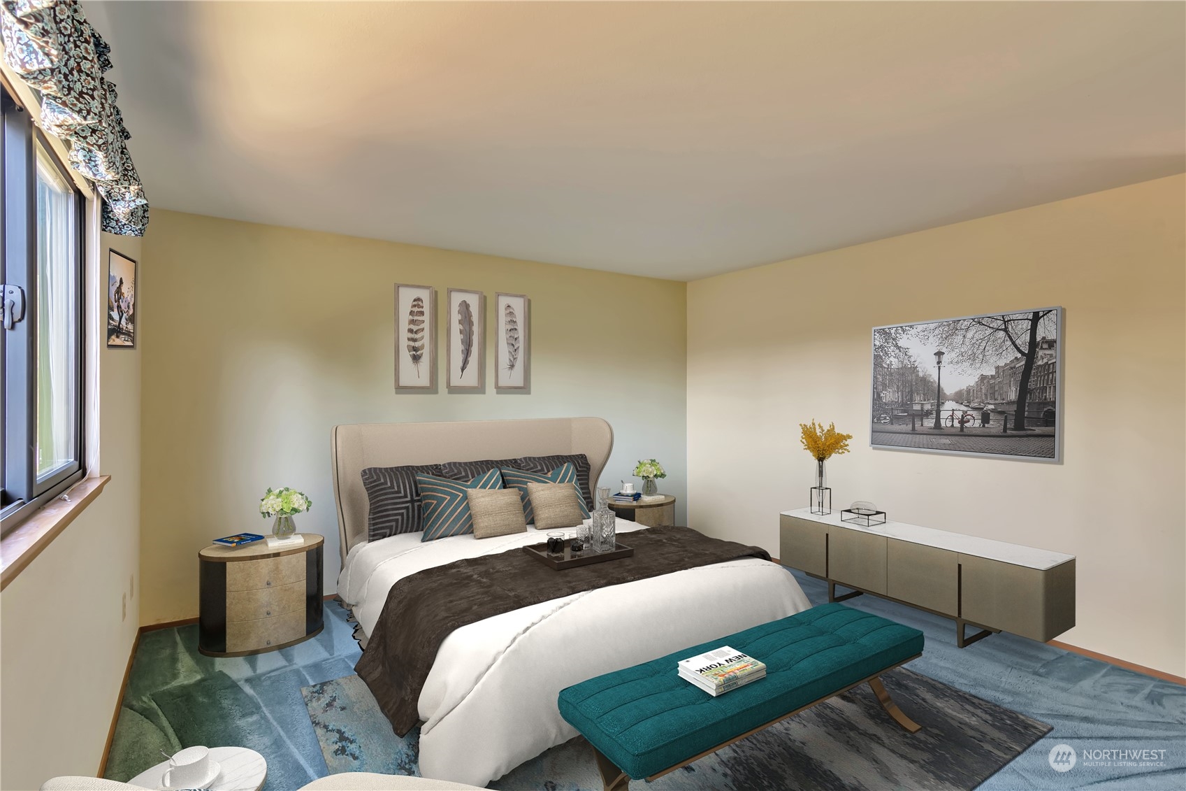 18330 26th Drive Southeast Bothell, WA 98012 - Photo 19 of 24 a bedroom with a bed and glass windows