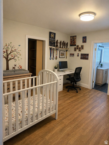 287 100 North Orem, UT 84057 - Photo 9 of 18 Bedroom featuring an office area and dark wood finished floors