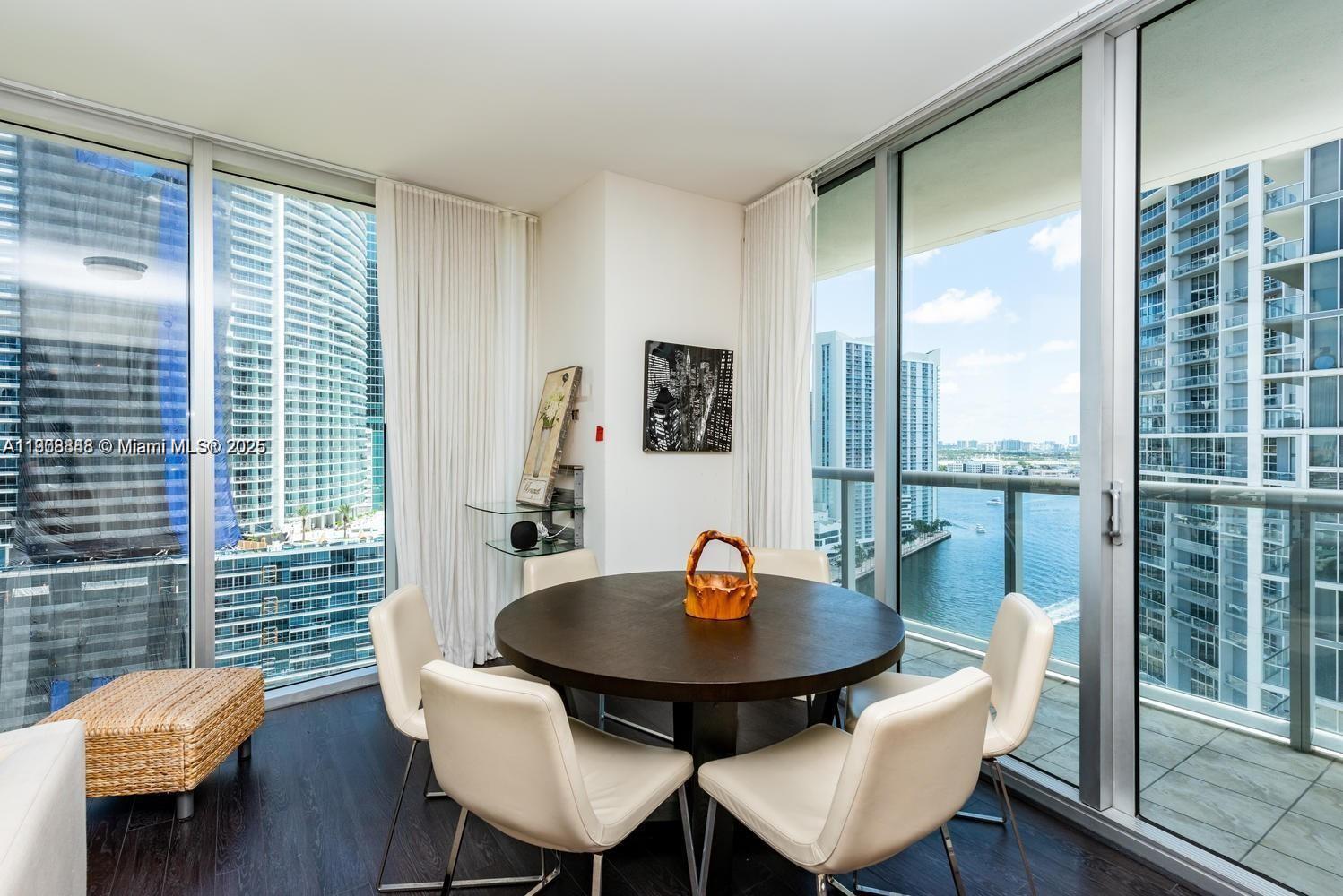 485 Brickell Avenue, Unit 2302 Miami, FL 33131 - Photo 4 of 20 a view of a dining room with furniture and wooden floor