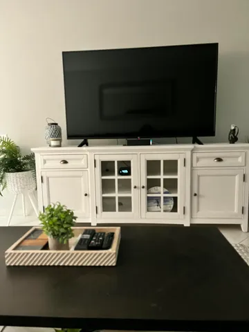a view of a house with a large window