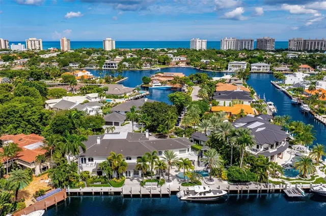 an aerial view of a houses with outdoor space