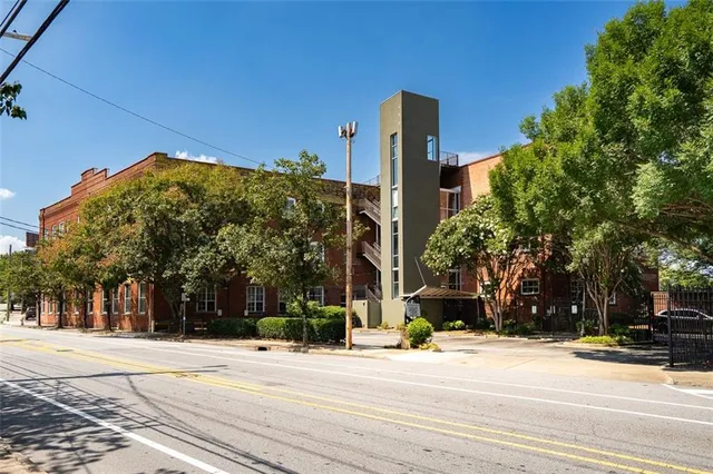 a front view of a building