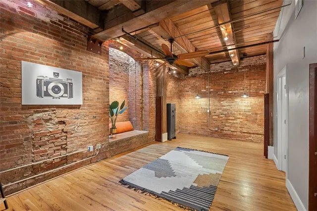 a patio with table and chairs