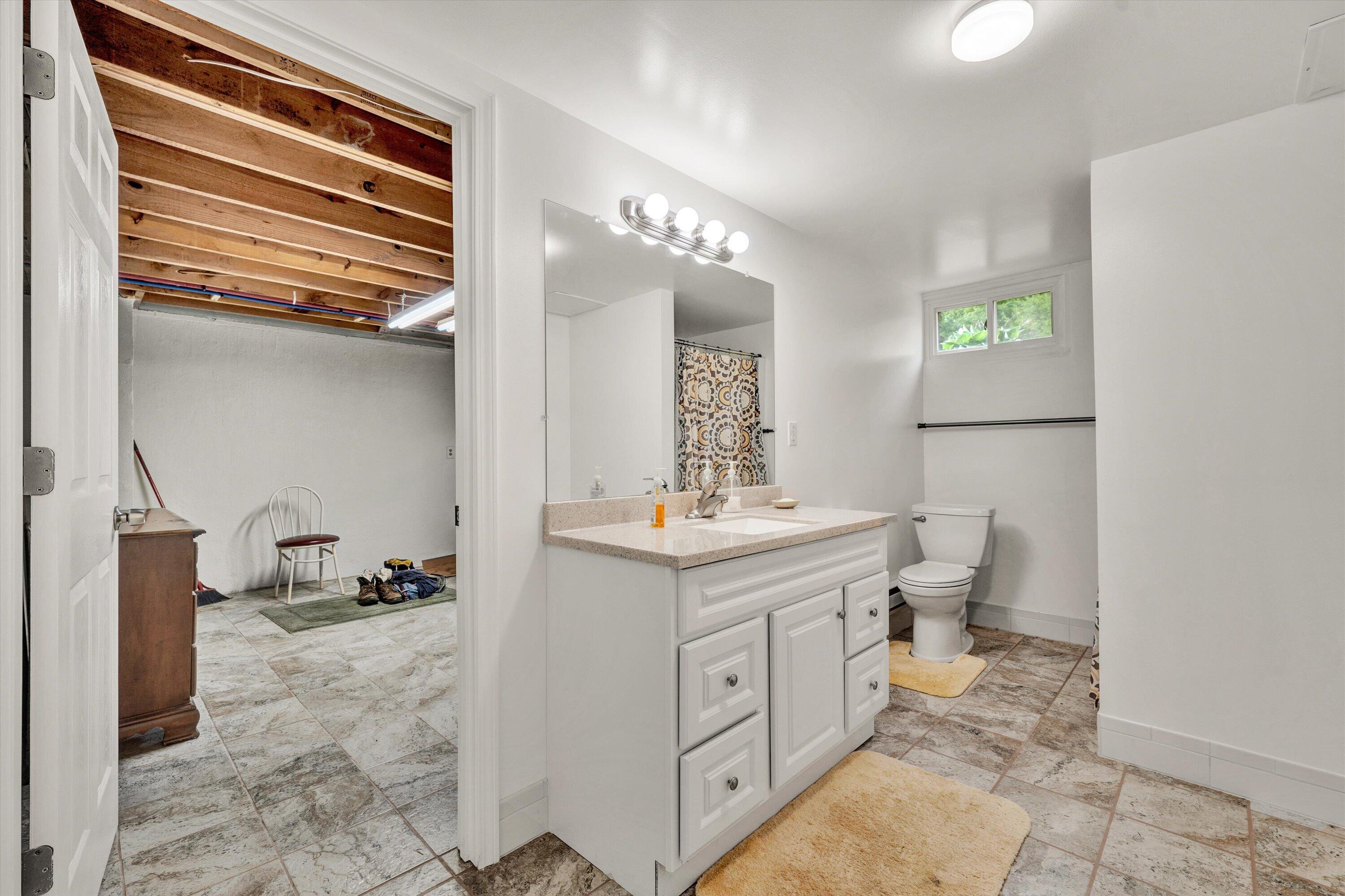 2296 Sandy Level Road Goodview, VA 24095 - Photo 27 of 48 a bathroom with a sink a toilet and a mirror