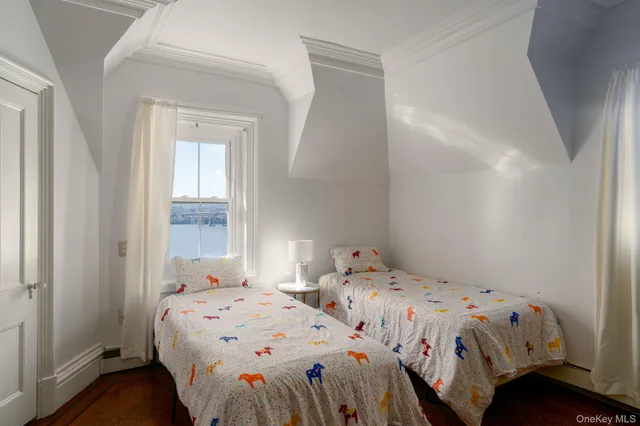 a view of a lake with a building in the background