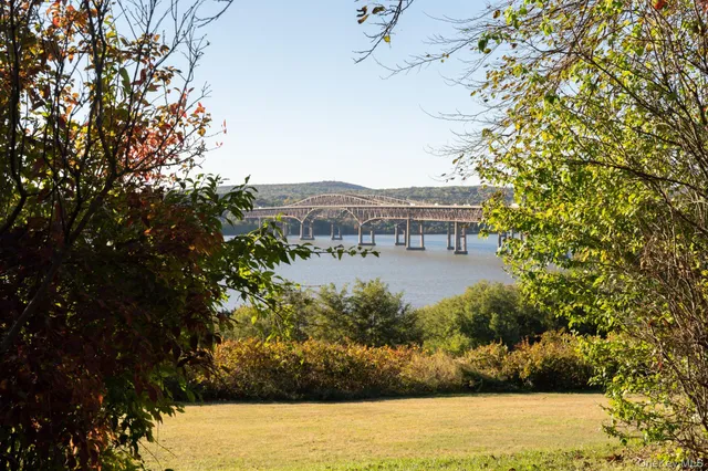 a view of outdoor space with garden and trees